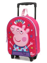 Sac  dos  roulettes Peppa Pig Friends 3D Fuchsia