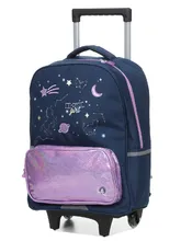 Sac  dos  roulettes Oberthur Cosmic Girl Astro Bleu Violet