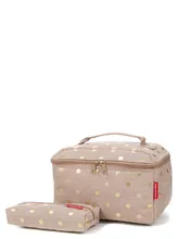Vanity case Reisenthel Beautycase Metallic Dots 27 cm + Trousse Coffee
